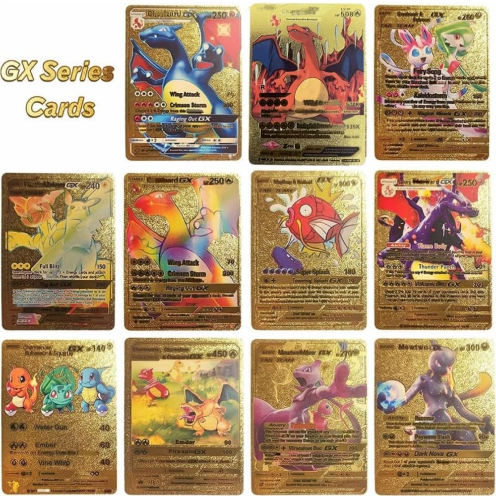 10 Random *FAN ART* Gold Foil Rare POKEMON CARDS - Picture 4 of 6